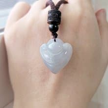 親翠 天然翡翠 冰睛底桃心鎖秀氣優雅項鍊