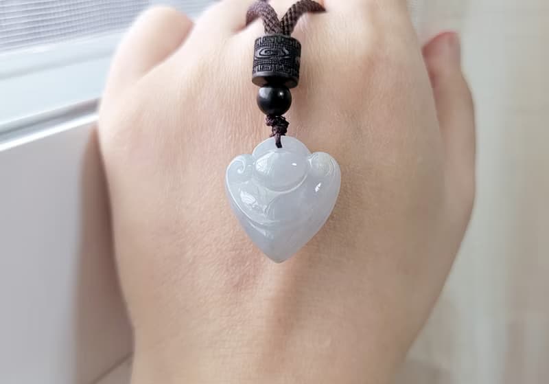 親翠 天然翡翠 冰睛底桃心鎖秀氣優雅項鍊