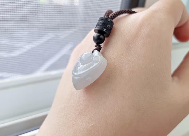 親翠 天然翡翠 冰睛底桃心鎖秀氣優雅項鍊