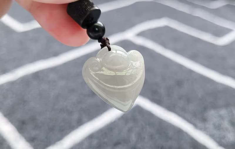 親翠 天然翡翠 冰睛底桃心鎖秀氣優雅項鍊