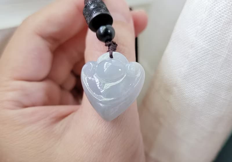 親翠 天然翡翠 冰睛底桃心鎖秀氣優雅項鍊