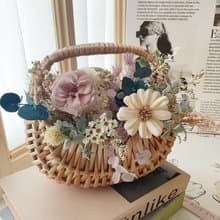 Miss。花謎 【弦月花籃】提籃 桌花 盆花 開幕花禮