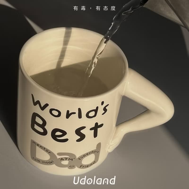 送父親叉腰杯溫感變色杯爸爸杯(現貨)