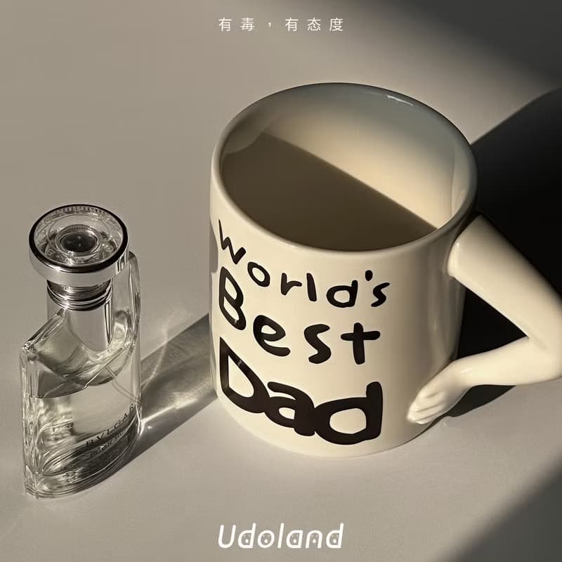 送父親叉腰杯溫感變色杯爸爸杯(現貨)