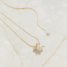【雙子座生日石】蛋白石 White Opal 天然石項鍊 韓國製造