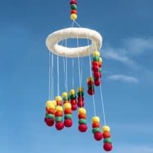 彌月禮物 手工羊毛氈吊飾/Macrame吊飾/嬰兒房掛飾-彩虹漸層時尚