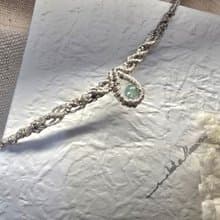 精靈密語 | 藍綠晶 圖騰編織手環 抽繩手環 可調節