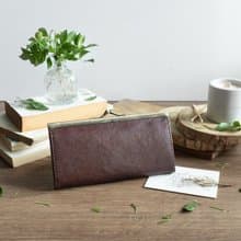 茶褐咖  水滴口金長夾 丨耐髒 防潑水 手作牛皮錢包丨禮物紀念