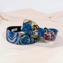 blue flower jacquard hairband handmade headband