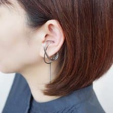 ステンレス製イヤーカフ　ellipse　スネークチェーン　ユニセックス