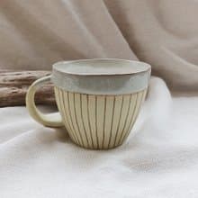 刻紋咖啡杯 黃色