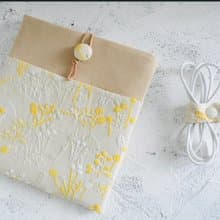 刺繡花草 黃色系 kobo電子書閱讀器保護套 Kindle包 防水抗震