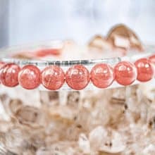 【印加玫瑰】冰種紅紋石 水晶手鍊