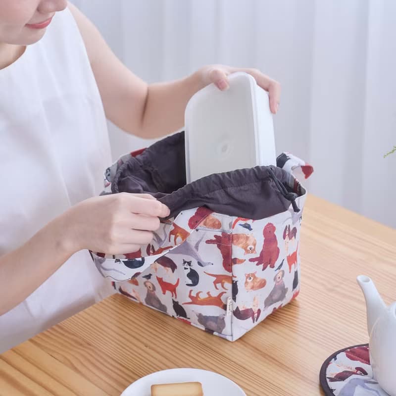 束口便當袋/藝術家聯名/印花樂 x Soupy Tang/寵物派對