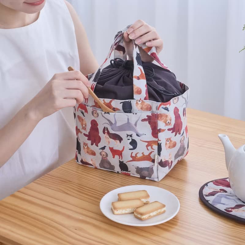 束口便當袋/藝術家聯名/印花樂 x Soupy Tang/寵物派對