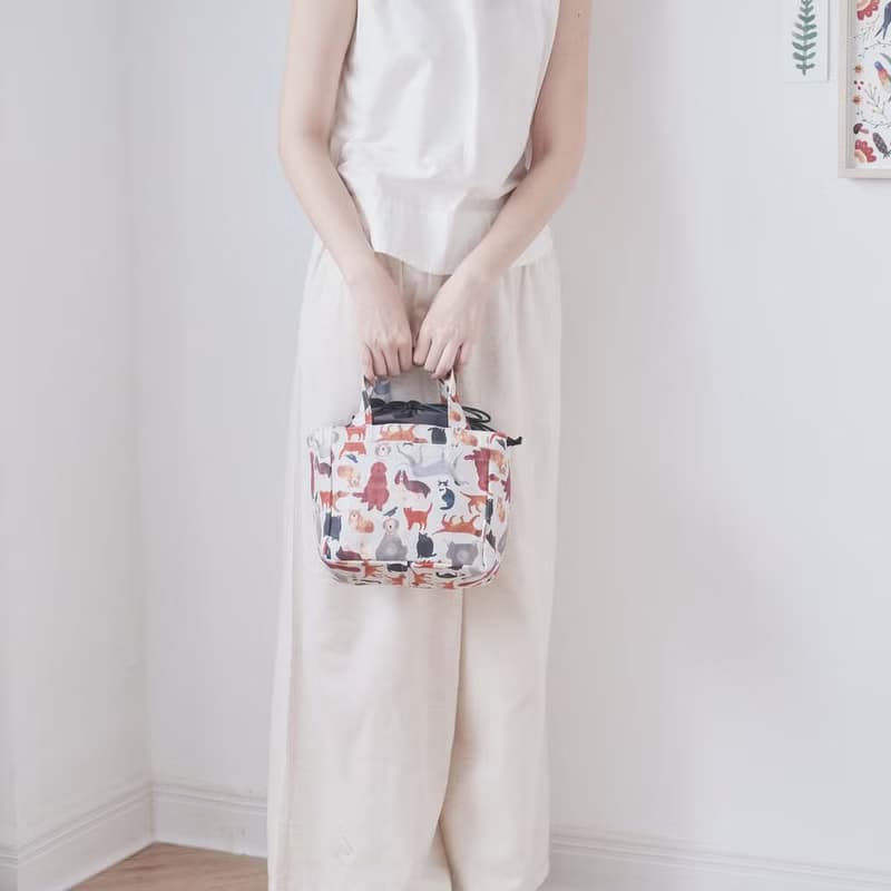 束口便當袋/藝術家聯名/印花樂 x Soupy Tang/寵物派對