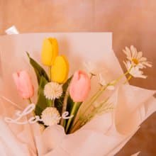 【真誠】鬱金香花束 小雛菊 中型 仿真花  / 求婚 告白 生日 女生