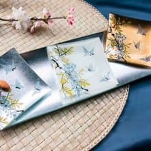 銀行VIP 指定禮【蝴蝶莊園-4件組】點心盤│金箔盤│日系