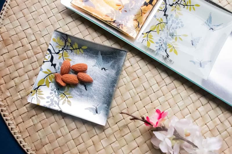 銀行VIP 指定禮【蝴蝶莊園-4件組】點心盤│金箔盤│日系