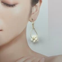 Pixie 小精靈水滴形配珍珠雙面花耳環