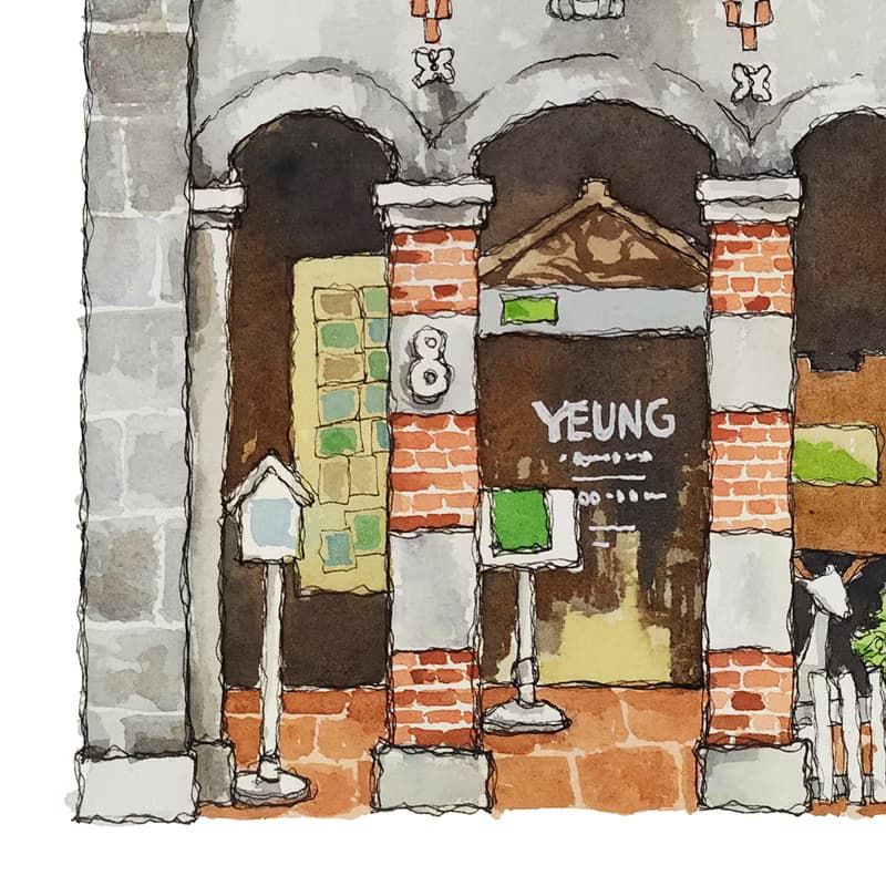 台灣街屋-大溪老街-巴洛克建築-書店-藝術微噴懷舊海報