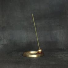 UNIC銅盤皮革線香座 / 銅球線香盤 / 皮托銅球香插 / 日式線香
