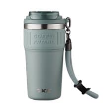 【TKK】洛奇系列 316不鏽鋼x陶瓷噴塗 保溫咖啡杯630ML-灰墨藍