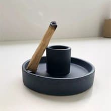 diseno Living 秘魯聖木陶瓷台座 | 北歐蠟燭台 - 藍色