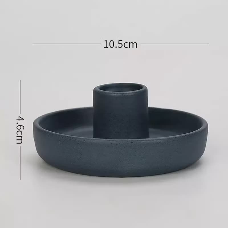 diseno Living 秘魯聖木陶瓷台座 | 北歐蠟燭台 - 藍色