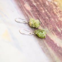 Rough Grossular Garnet Earrings, 925 Silver, Leo, Virgo, Sagittarius stone