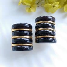 Vintage Jewelry 西洋古董飾品 摩登普普 黑色調 夾式耳環