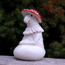Magic Mushroom Amanita Handmade ceramic figurine Funny meme Sculpture