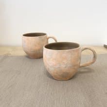 溫柔的粉橘色 陶馬克杯 咖啡杯 奶茶杯