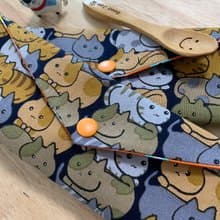 文青風環保純棉筷袋 喵喵有心事 深情黑 日本 潮物 收納 手作餐具