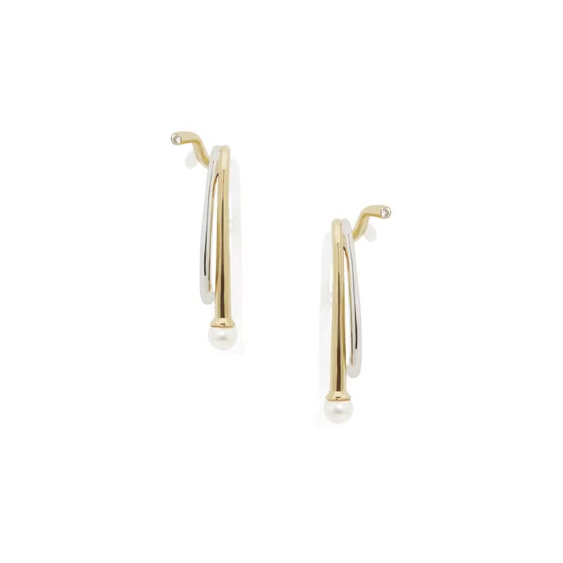 獨特雙色珍珠耳夾 925銀厚鍍18K金 Intrepide Pearl Ear Clip