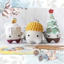 Souvenir trio toys, Christmas tree, angel, and candle dolls, Winter ornaments