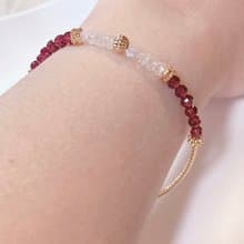正能量 天然石手作手鍊-紅 斯里蘭卡藍光月光石紅石榴石