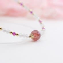 草莓晶 紅寶石 月光石 美國14KGF包金 天然石 水晶