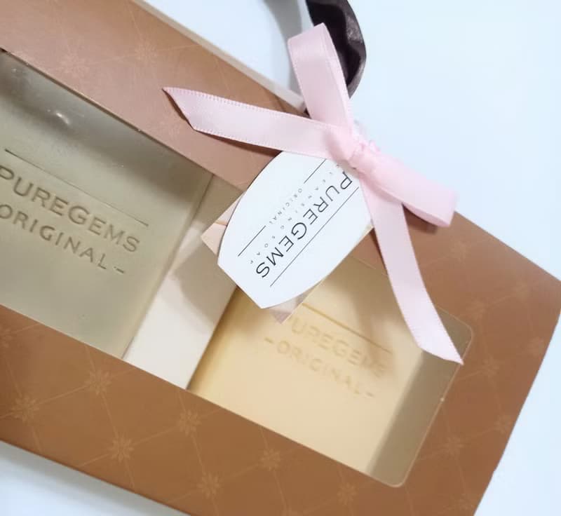 PUREGEMS。紫礦泥。 綠艾草。左手香  。手工皂 三入禮盒