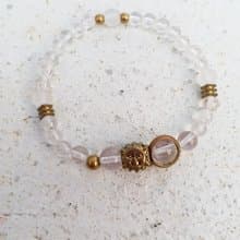 │白水晶│黃銅珠│ 太陽神│ 能量 水晶  手鍊