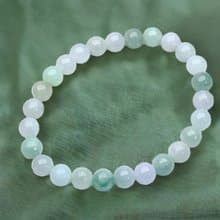 【好運連連】冰種飄花翡翠手珠手鍊 | 天然緬甸玉翡翠A貨 | 送禮