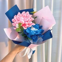 手作鉤織大理花永恆花束