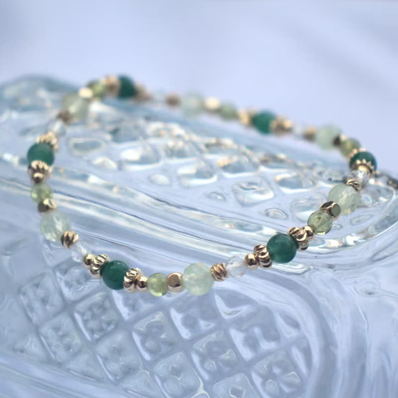 東菱玉-葡萄石-白水晶-橄欖石-招財-開運-水晶手鍊