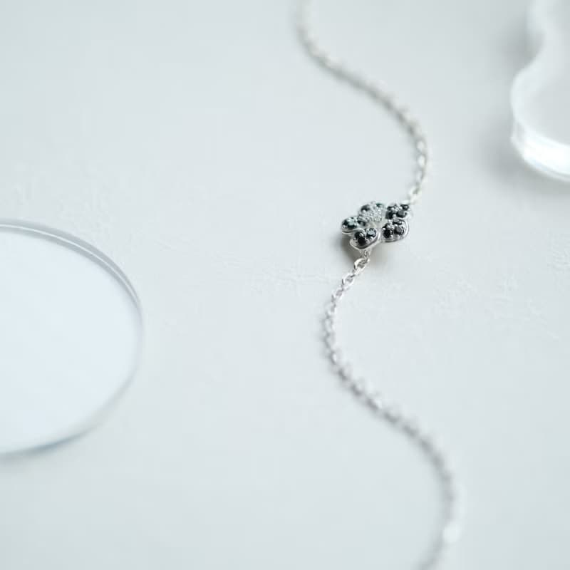 サファイア フラワー ブレスレット シルバー925