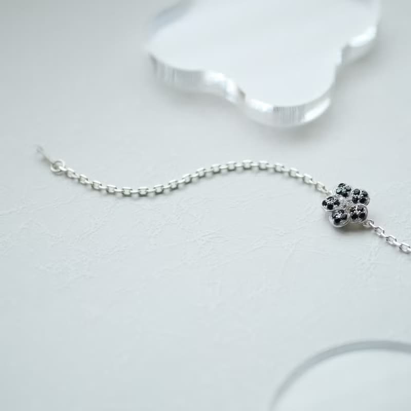 サファイア フラワー ブレスレット シルバー925