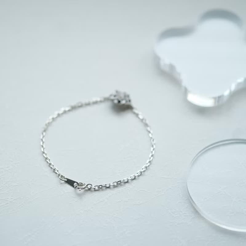 サファイア フラワー ブレスレット シルバー925