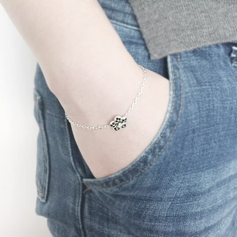 サファイア フラワー ブレスレット シルバー925