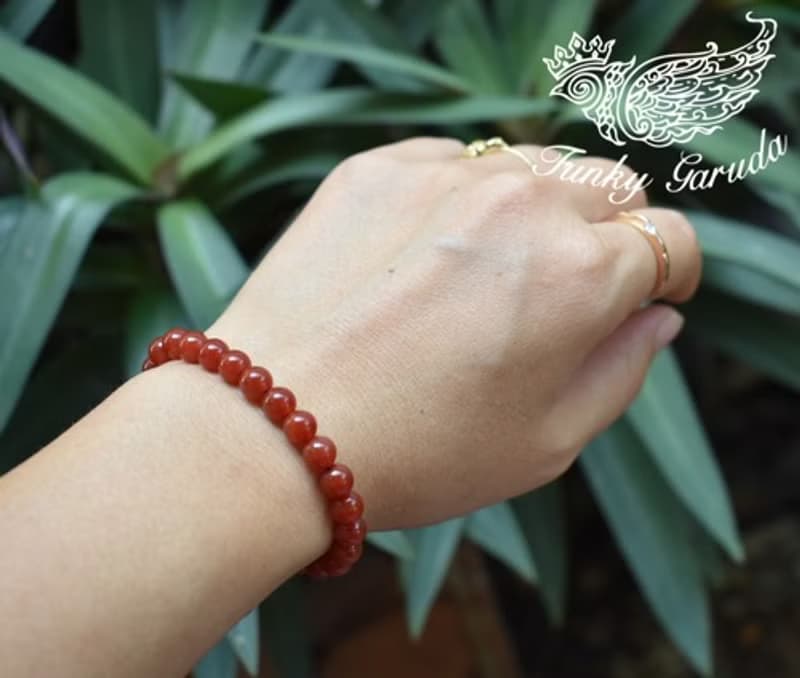 美しい色合い★カーネリアン ビーズ ブレスレット bb006