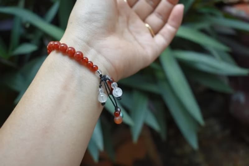 美しい色合い★カーネリアン ビーズ ブレスレット bb006