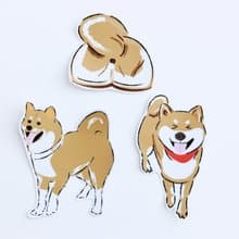 小飯糰  柴柴大型防水貼紙 No.2 柴犬 行李箱貼紙